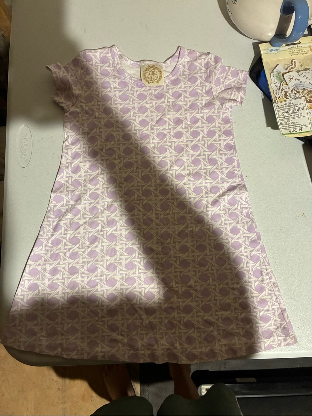 The Beaufort Bonnet Company Lilac Geometric Short-Sleeve Dress